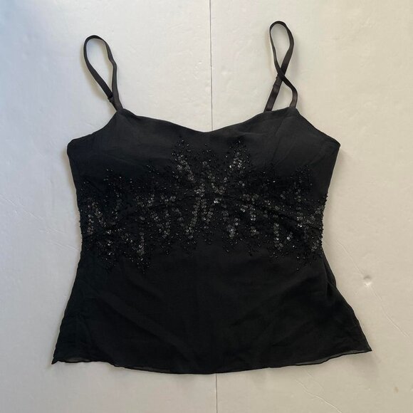 100% silk beaded/sequinned cami top - Picture 4 of 7